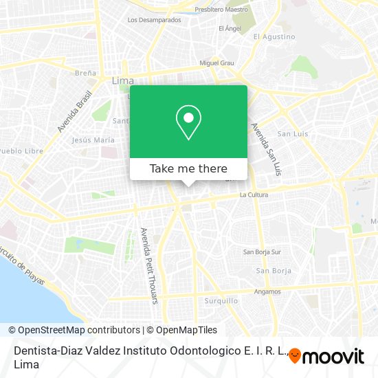 Mapa de Dentista-Diaz Valdez Instituto Odontologico E. I. R. L.