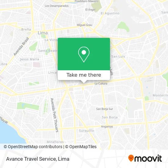 Avance Travel Service map