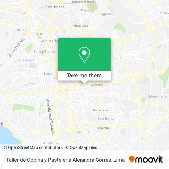 Mapa de Taller de Cocina y Pastelería Alejandra Correa