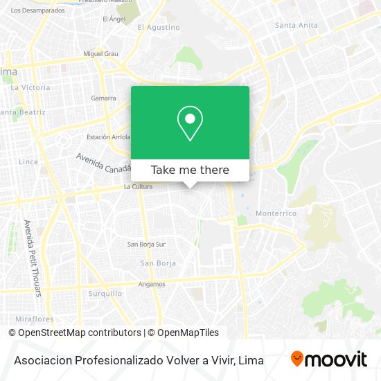 Mapa de Asociacion Profesionalizado Volver a Vivir