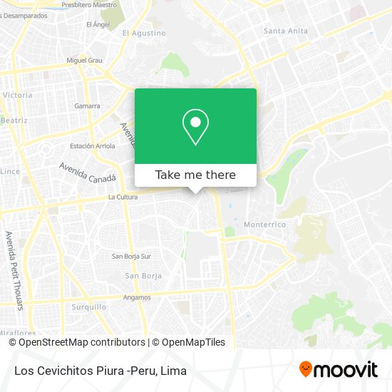 Los Cevichitos Piura -Peru map