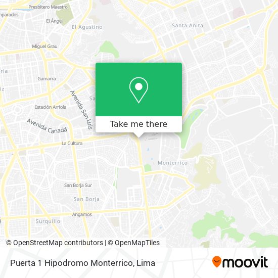 Puerta 1 Hipodromo Monterrico map