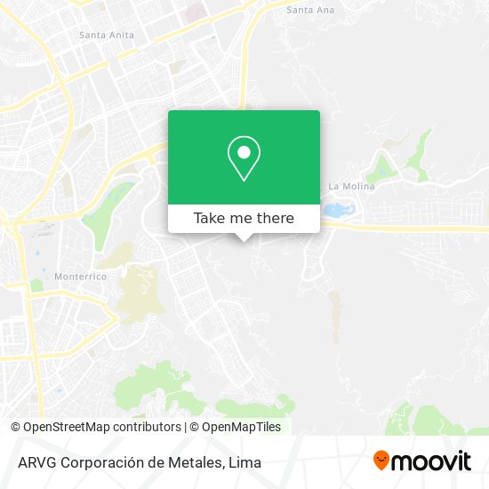 Mapa de ARVG Corporación de Metales