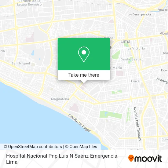 Mapa de Hospital Nacional Pnp Luis N Saénz-Emergencia