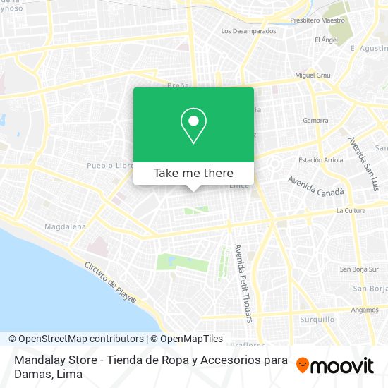 How to get to Mandalay Store - Tienda de Ropa y Accesorios para Damas in  Lince by Bus?