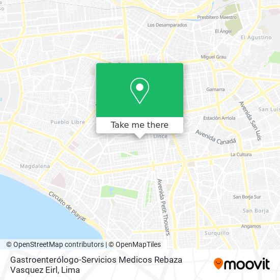 Gastroenterólogo-Servicios Medicos Rebaza Vasquez Eirl map