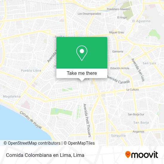 Comida Colombiana en Lima map