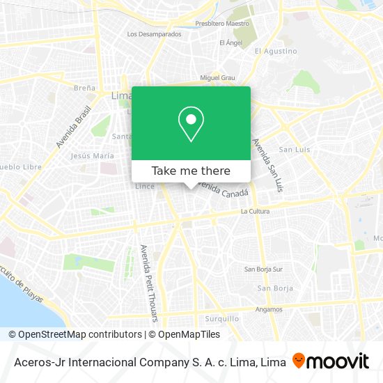 Aceros-Jr Internacional Company S. A. c. Lima map