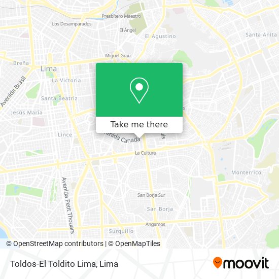 Toldos-El Toldito Lima map