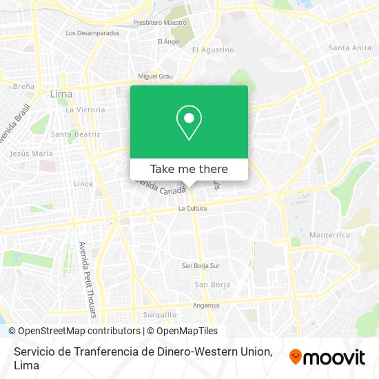 Servicio de Tranferencia de Dinero-Western Union map