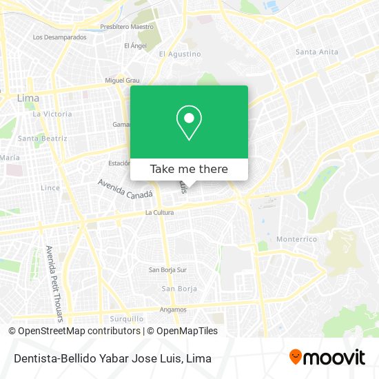 Mapa de Dentista-Bellido Yabar Jose Luis