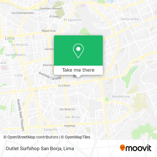 Outlet Surfshop San Borja map