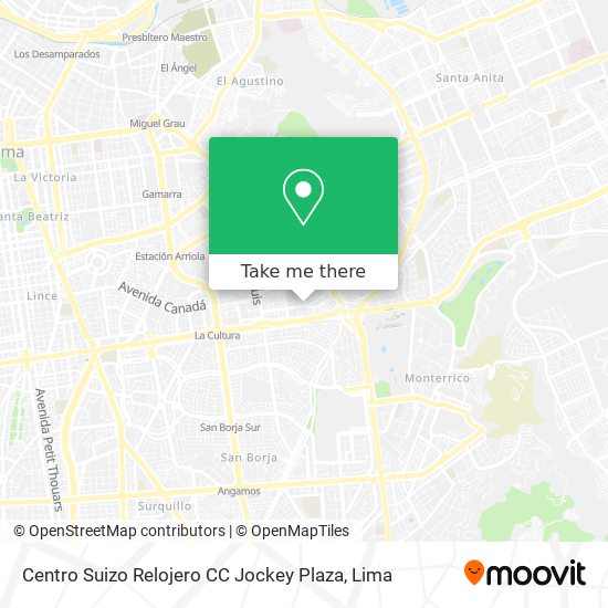 Centro Suizo Relojero CC Jockey Plaza map