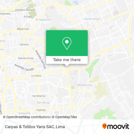 Mapa de Carpas & Toldos Yaris SAC