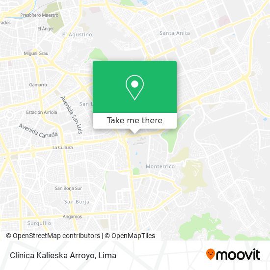 Mapa de Clínica Kalieska Arroyo