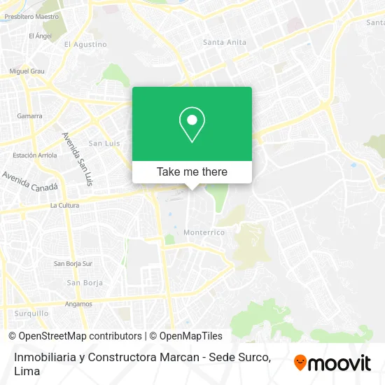 Mapa de Inmobiliaria y Constructora Marcan - Sede Surco