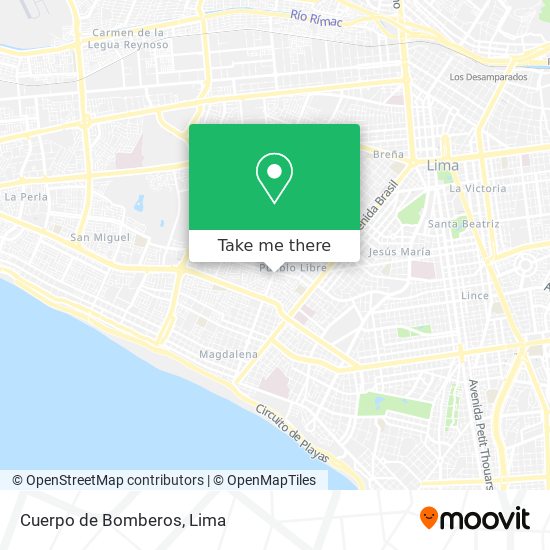 Cuerpo de Bomberos map