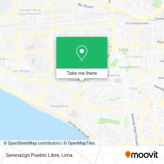 Serenazgo Pueblo Libre map