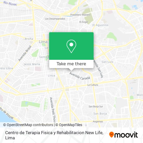 Mapa de Centro de Terapia Fisica y Rehabilitacion New Life