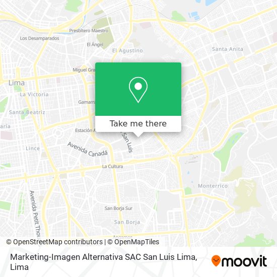 Marketing-Imagen Alternativa SAC San Luis Lima map