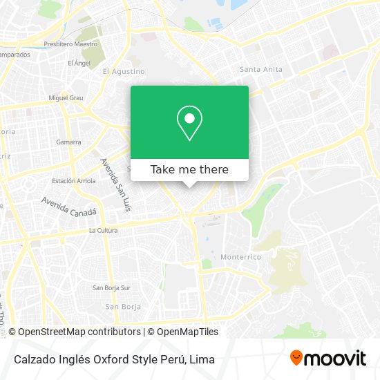 Calzado Inglés Oxford Style Perú map