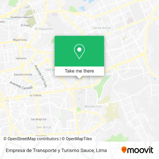 Mapa de Empresa de Transporte y Turismo Sauce