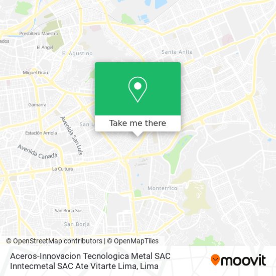 Aceros-Innovacion Tecnologica Metal SAC Inntecmetal SAC Ate Vitarte Lima map