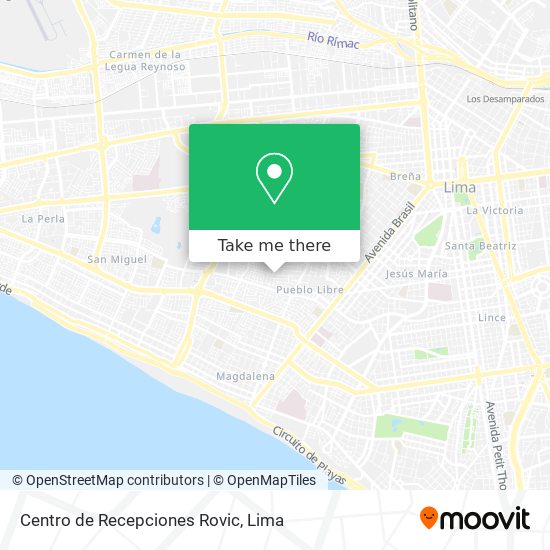 Mapa de Centro de Recepciones Rovic