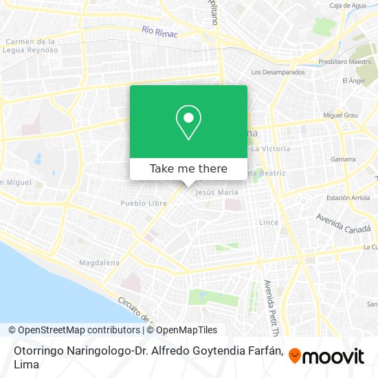 Otorringo Naringologo-Dr. Alfredo Goytendia Farfán map