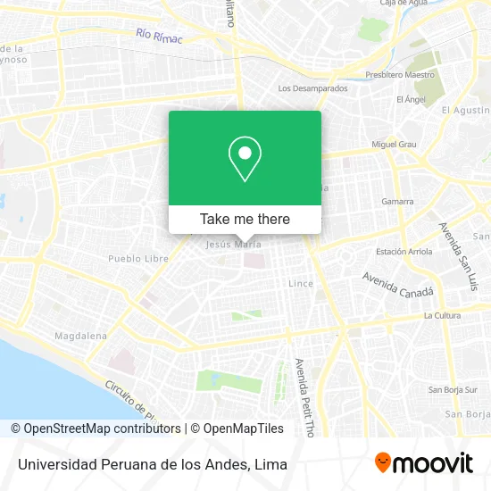 Mapa de Universidad Peruana de los Andes