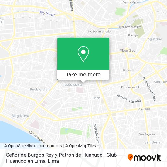 Señor de Burgos Rey y Patrón de Huánuco - Club Huánuco en Lima map