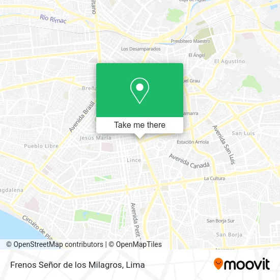 Mapa de Frenos Señor de los Milagros