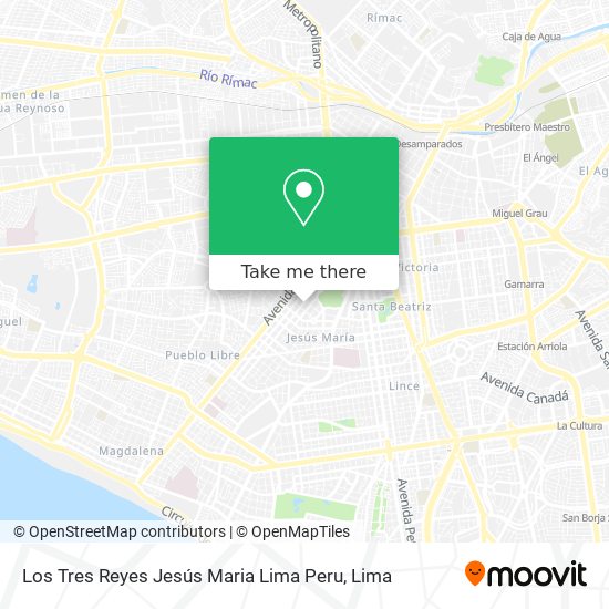Los Tres Reyes Jesús Maria Lima Peru map