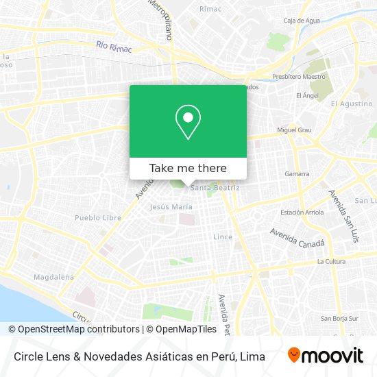 Mapa de Circle Lens & Novedades Asiáticas en Perú