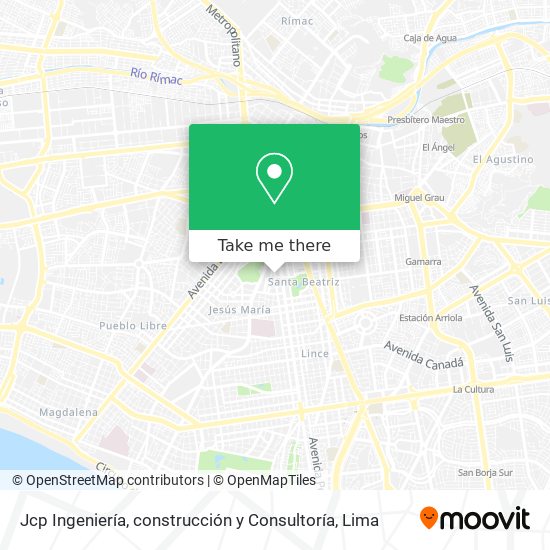 Mapa de Jcp Ingeniería, construcción y Consultoría