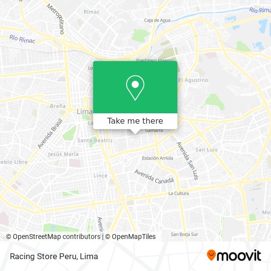 Mapa de Racing Store Peru