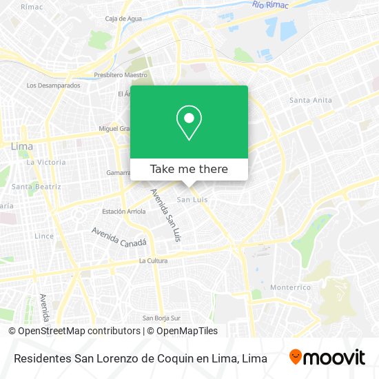 Residentes San Lorenzo de Coquin en Lima map