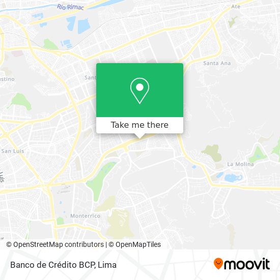 Mapa de Banco de Crédito BCP
