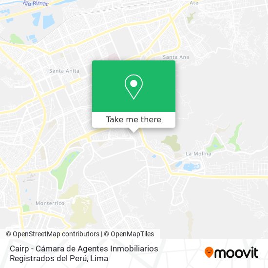 Cairp - Cámara de Agentes Inmobiliarios Registrados del Perú map