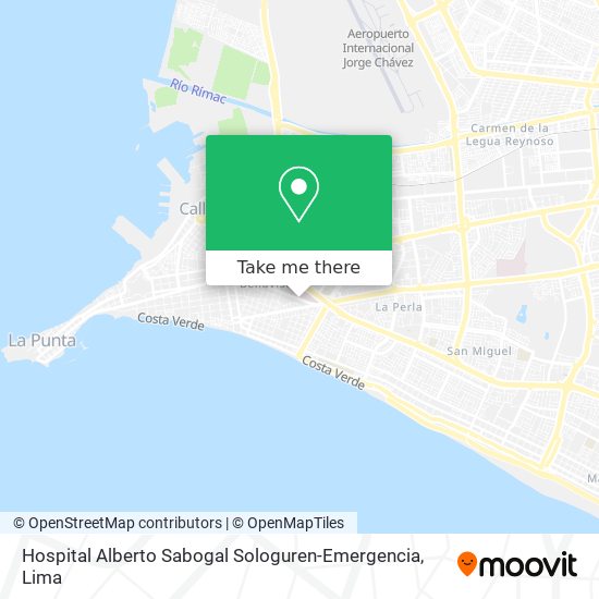 Hospital Alberto Sabogal Sologuren-Emergencia map