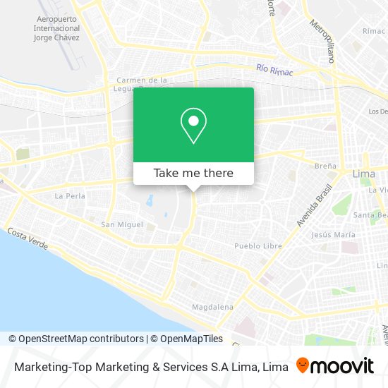 Marketing-Top Marketing & Services S.A Lima map
