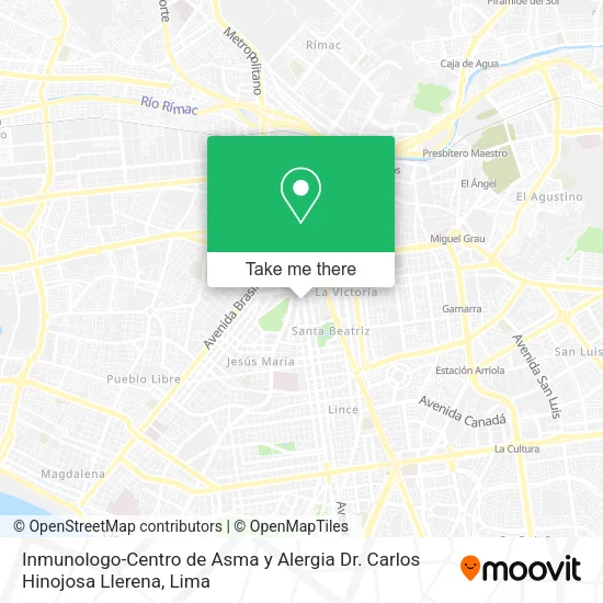 Mapa de Inmunologo-Centro de Asma y Alergia Dr. Carlos Hinojosa Llerena