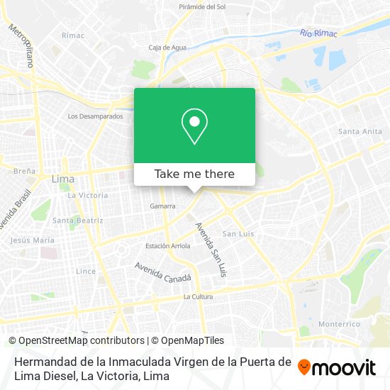 Hermandad de la Inmaculada Virgen de la Puerta de Lima Diesel, La Victoria map