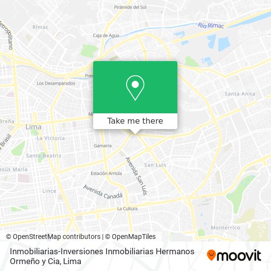 Mapa de Inmobiliarias-Inversiones Inmobiliarias Hermanos Ormeño y Cia