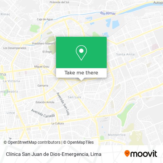 Clínica San Juan de Dios-Emergencia map