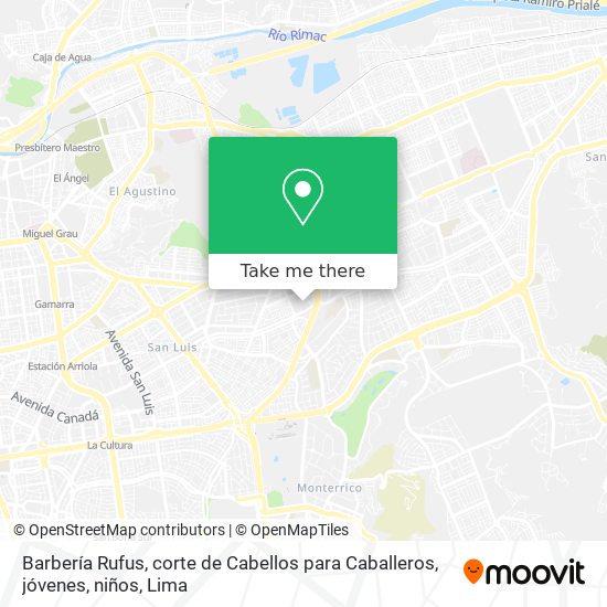 Barbería Rufus, corte de Cabellos para Caballeros, jóvenes, niños map