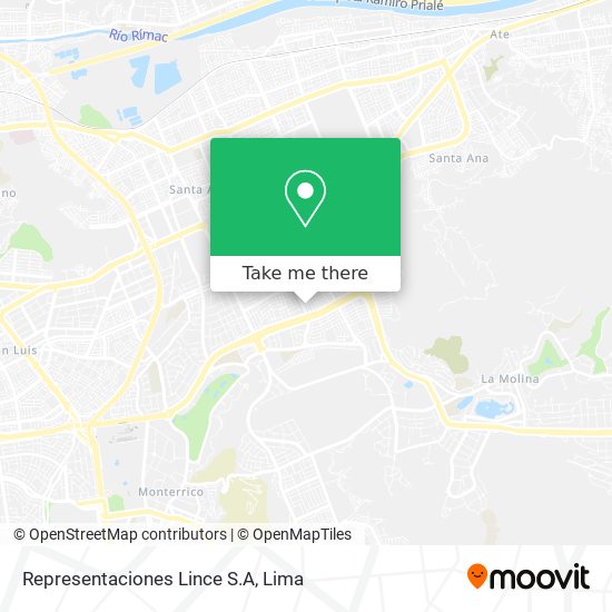 Mapa de Representaciones Lince S.A