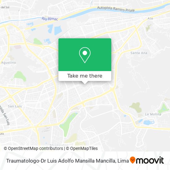 Traumatologo-Dr Luis Adolfo Mansilla Mancilla map