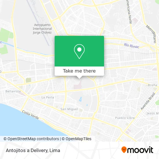 Antojitos a Delivery map