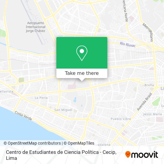 Mapa de Centro de Estudiantes de Ciencia Política - Cecip